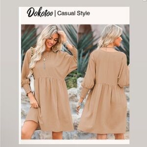 New Dokotoo Women's Casual Tan tunic dress XL